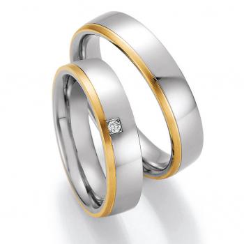 Partnerringe Edelstahl Gold/Keramik von Ruesch 88/01850-050
